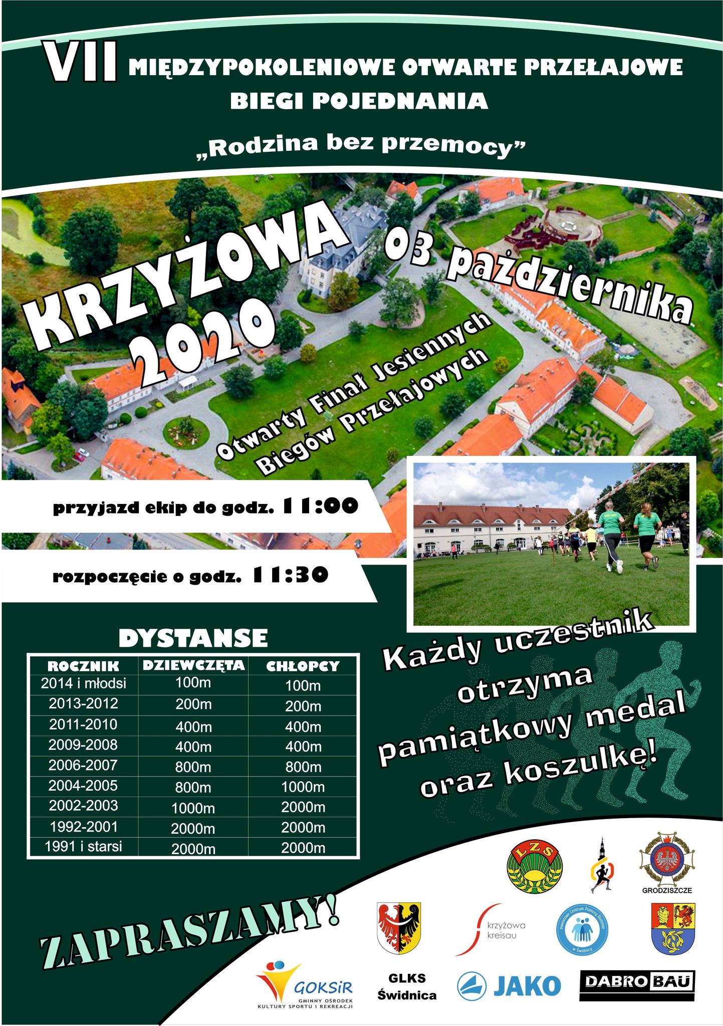 VII Międzypokoleniowy Przełajowy Bieg Pojednania - Krzyżowa, 3.10.2020